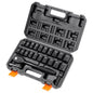 VEVOR 91-Piece 1/2" Drive Impact Socket Set, SAE (5/16" to 1-1/4") & Metric (8 to 32 mm), CR-V, Deep & Shallow, 6 Point, Ratchet Handle, Universal Joint, Adapters, Extension Bars (3, 5, 10 in)