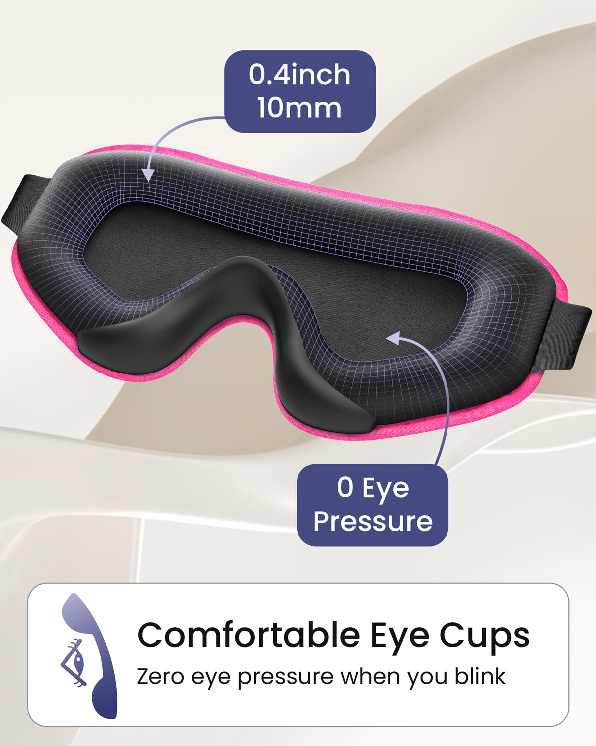 WAOAW Schlafmaske für Damen und Herren: Verdunkelungs-Augenmasken zum Schlafen – 3D atmungsaktive, weiche, bequeme Augenmaske für Reisen – verstellbare, lichtblockierende Nachtmasken zum Schlafen