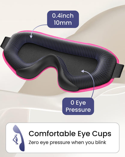 WAOAW Schlafmaske für Damen und Herren: Verdunkelungs-Augenmasken zum Schlafen – 3D atmungsaktive, weiche, bequeme Augenmaske für Reisen – verstellbare, lichtblockierende Nachtmasken zum Schlafen