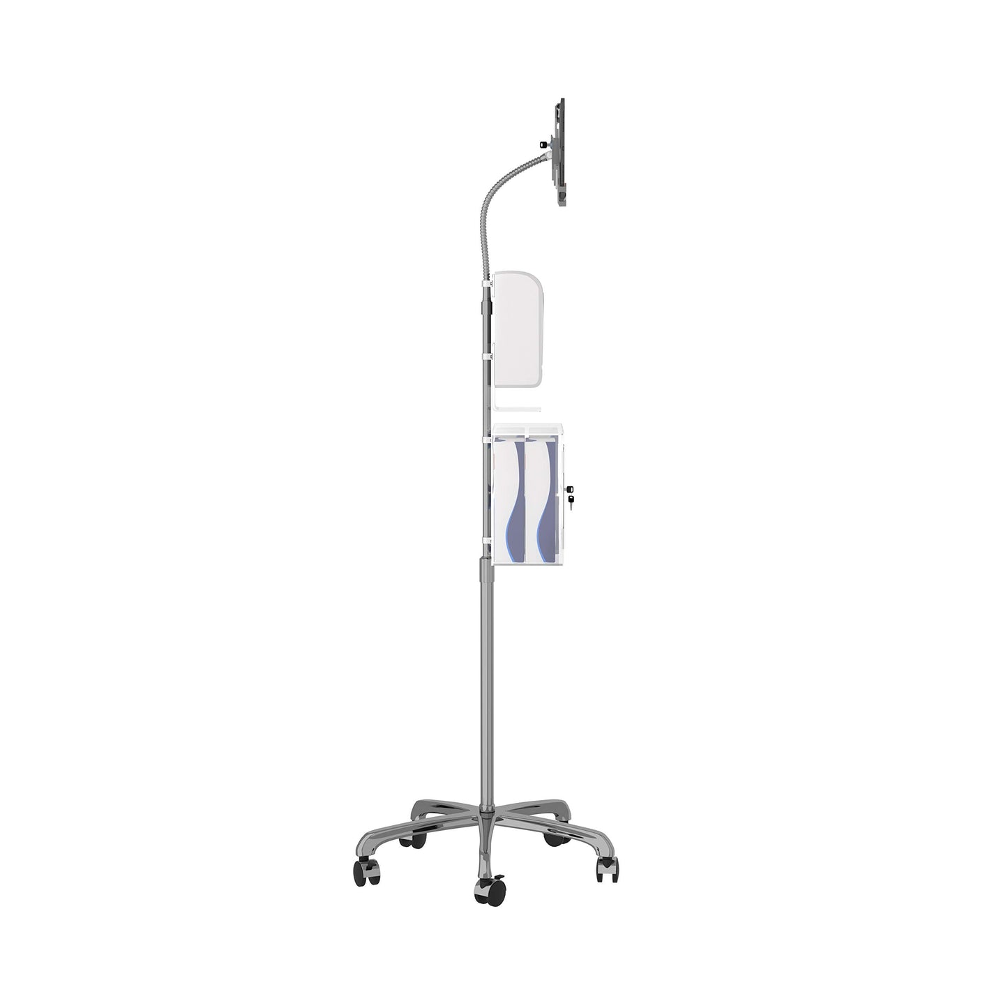 Medical Mobile Stand – CTA Medical Mobile Floor Stand for iPad 7/8/9 Gen 10.2”, 12.9” iPad Pro, 11” iPad Pro, iPad mini, iPad Air 4, Surface Pro X, and Other 7-13" Tablet - White