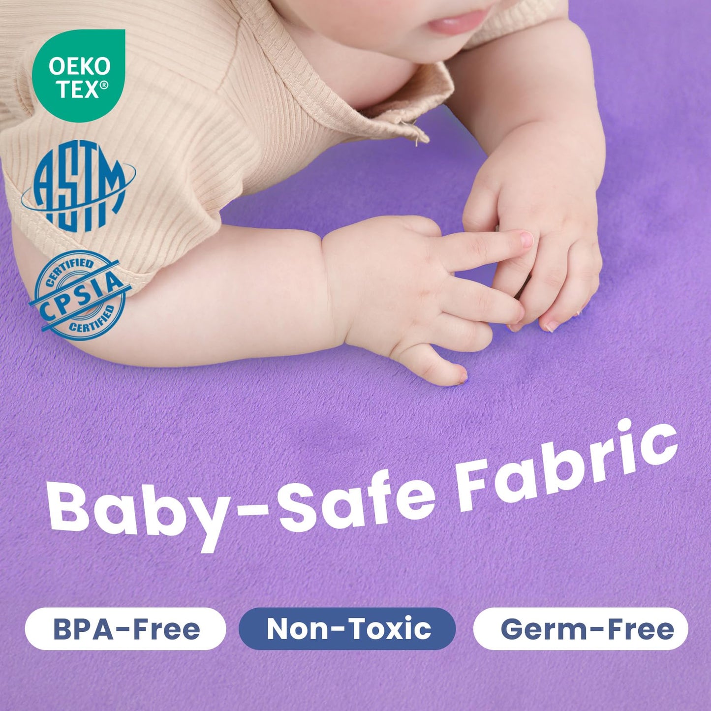 Huloo Sleep Ultra Soft Baby Spielmatte für den Boden, 3,3 cm dicke Elasti-Foam 127x127 cm Laufgittermatte für Kleinkinder, rutschfeste Rückseite, sicher zum Krabbeln und für die Bauchlage, Tatami-Stil (Dunkelgrau)