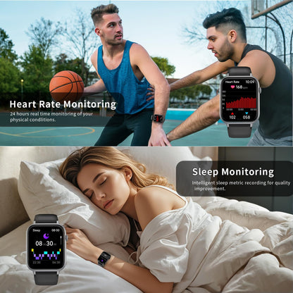 Smartwatch für Herren Damen, für Android und iPhone, 1,83" HD Touchscreen Smartwatch mit Anruf-/Wählfunktion, 112+ Sportmodi IP68 Fitness Tracker, Fitnessuhr mit Schlaf-/Schritt-/Aktivitäts-/Herzfrequenzüberwachung