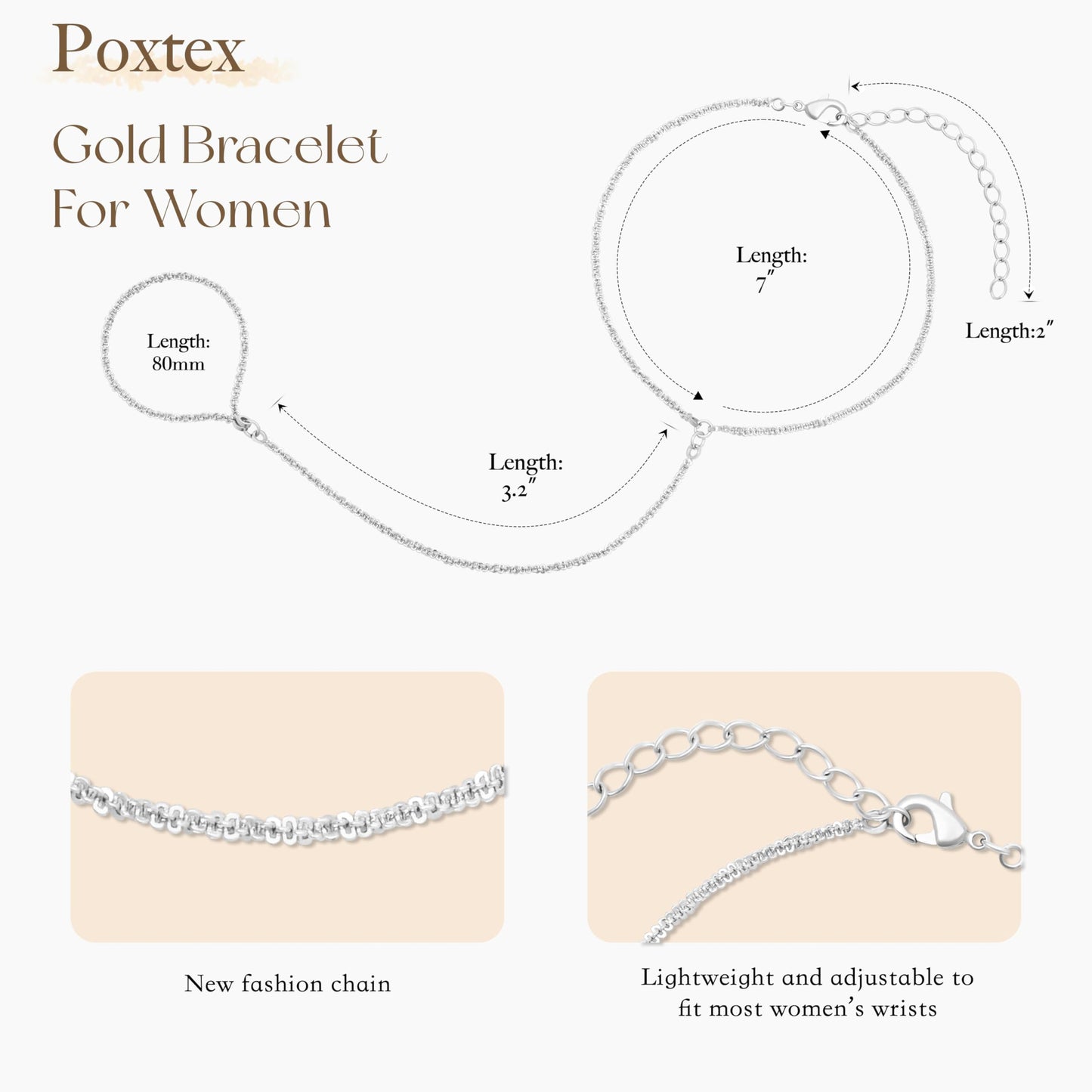 Goldarmbänder für Frauen Stapel Nicht Anlaufen, 14K Vergoldete Stapelbare Armbänder Set für Frauen Trendy, Wasserdicht Einfacher Schmuck Sets Geschenke Inklusive Perlen-/Kuban-/Büroklammer-/Fischgräten-/Seilglieder-Kette, Modeaccessoires
