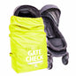 J.L. Childress Gate Check Bag for Single & Some Double Strollers - Travel Bag for Airplane, Fits Most Standard Baby Strollers, Airport Accessories Gate Check, Flying Essentials - Neon Blue