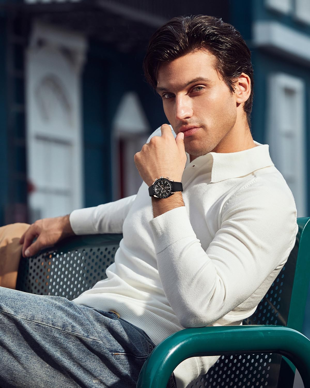 BY BENYAR Uhren für Herren Analog Quarz Chronograph 30M Wasserdicht Leuchtend Großes Zifferblatt Herren Armbanduhren Business Arbeit Sport Freizeit Mode Designer Uhr Elegantes Geschenk für Herren