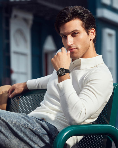 BY BENYAR Uhren für Herren Analog Quarz Chronograph 30M Wasserdicht Leuchtend Großes Zifferblatt Herren Armbanduhren Business Arbeit Sport Freizeit Mode Designer Uhr Elegantes Geschenk für Herren