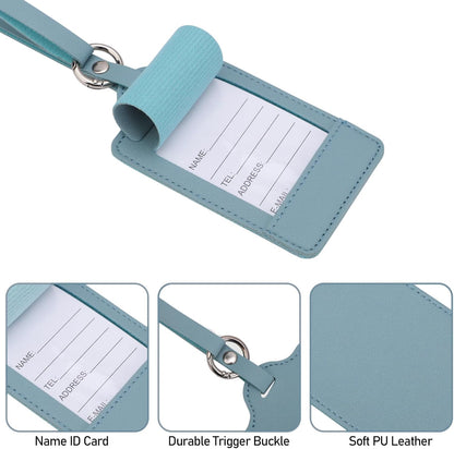 4 Pack Luggage Tag, Anyos PU Leather Travel Bag Labels Suitcase Baggage Tags with Name ID Card Privacy Protection