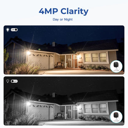 4MP Indoor Cameras for Home Security Outdoor, Home Security Camera System, 2.4g/5g Camera for House/Elder/Dog/Pet/Baby, Plug and Play, Support Card/Cloud (Not Included), 9.84ft Wire, 2PCS