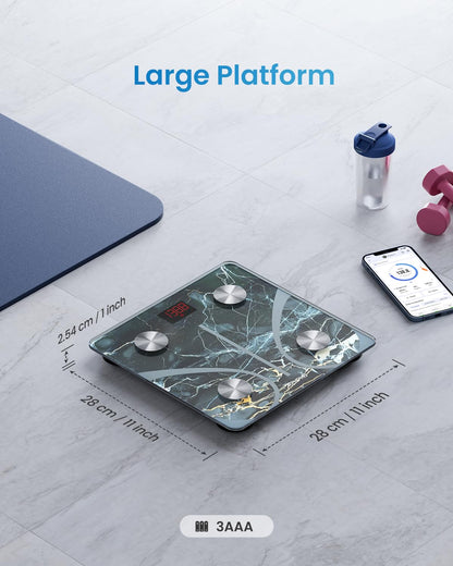 RENPHO Smart-Waage für Körpergewicht, FSA- und HSA-berechtigt, Digitale Badezimmerwaage BMI Waage Bluetooth Körperfettwaage, Körperanalysewaage Gesundheitsanalysator mit Smartphone-App, 400 lbs - Elis 1