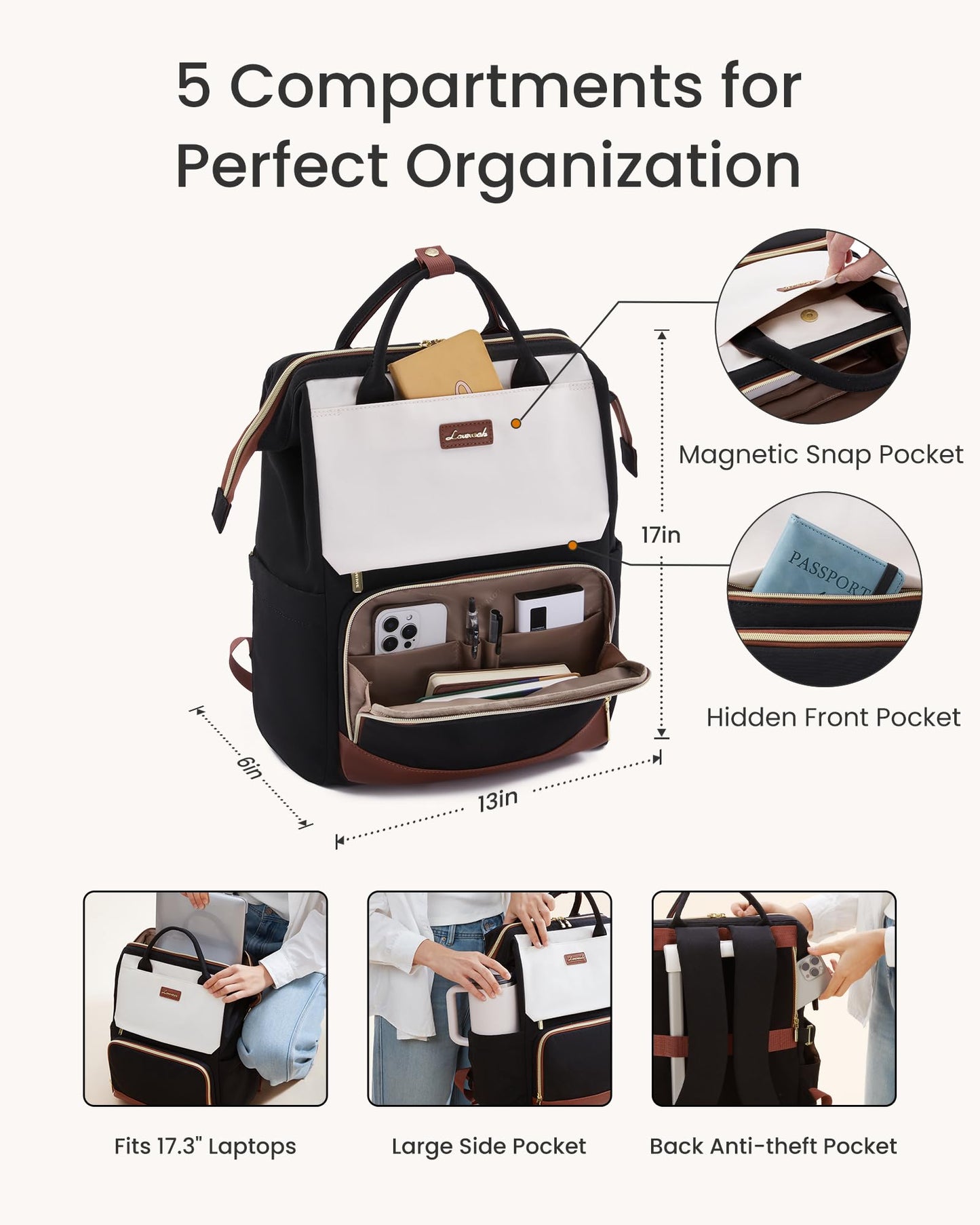 LOVEVOOK Laptop Backpack for Women with Giant Tumbler Holder Pocket, 15.6 inch Travel Work Bag Purse for Nurse Teacher, Waterproof Casual Daypack Bookbag for College Business