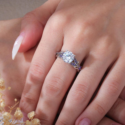 4.3 Carat Butterfly Ring 925 Sterling Silvers Crystal Ring Topaz Rings Bridal Rings Set for Women Wedding Engagement Promise With Jewelry Box