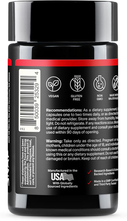 SNAP Supplements Nitric Oxide Booster, Performance Formula for Stamina & Endurance, 90 Count