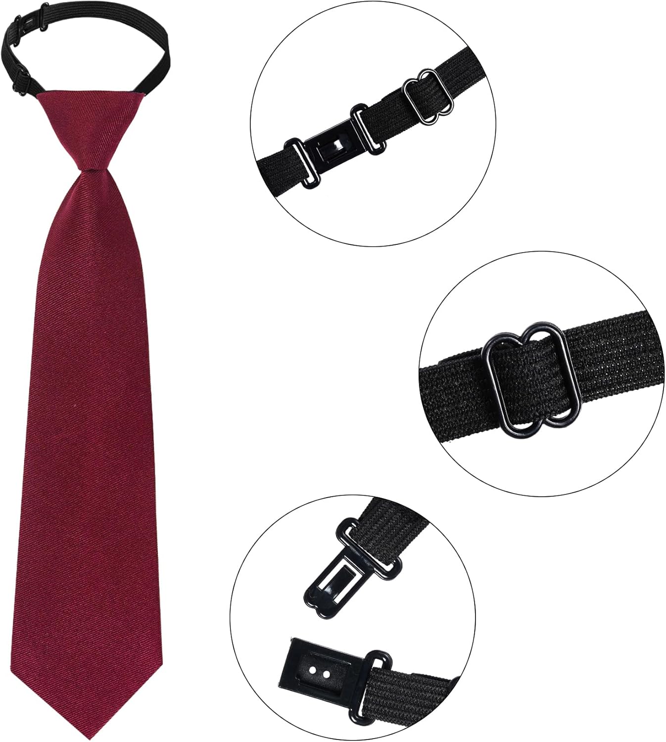Sucrain 1 Stück Jungen Krawatte Vorgespunden Verstellbares Halsband Krawatte für Hochzeit Abschlussfeier Schuluniformen