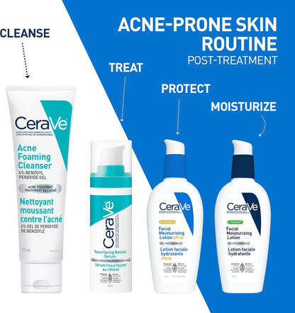 CeraVe 4% Benzoylperoxid Aknebehandlung Schäumendes Reinigungsgel für Gesicht & Körper, mit Hyaluronsäure und Niacinamid. Hilft, Akne-Pickel zu klären und Ausbrüchen vorzubeugen. Sanftes Gel, Parfümfrei, 150ml