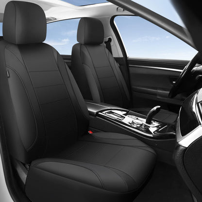 CAR Pass Neoprene Waterproof Two Front Car Seat Covers Set- Universal Fit for Vehicles, Airbag Compatiable(Black)