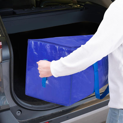 TICONN 4er-Pack extra große Umzugstaschen, strapazierfähig mit Reißverschlüssen und Tragegriffen, langlebige Aufbewahrungstaschen, Umzugskartons für Kleiderschrank-Organizer und Aufbewahrung (4er-Pack, Blau)