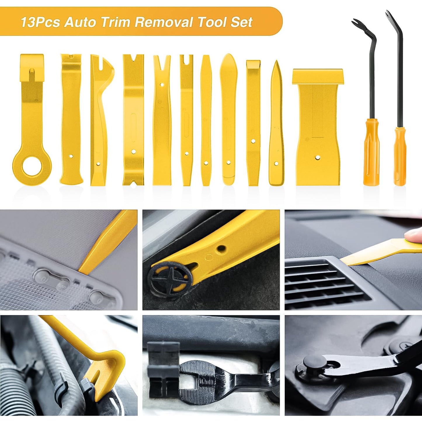 GOOACC 5PCS Auto Trim Removal Tool Kit No-Scratch Pry Tool Kit for Car Door Clip Panel & Audio Dashboard Dismantle -5PCS