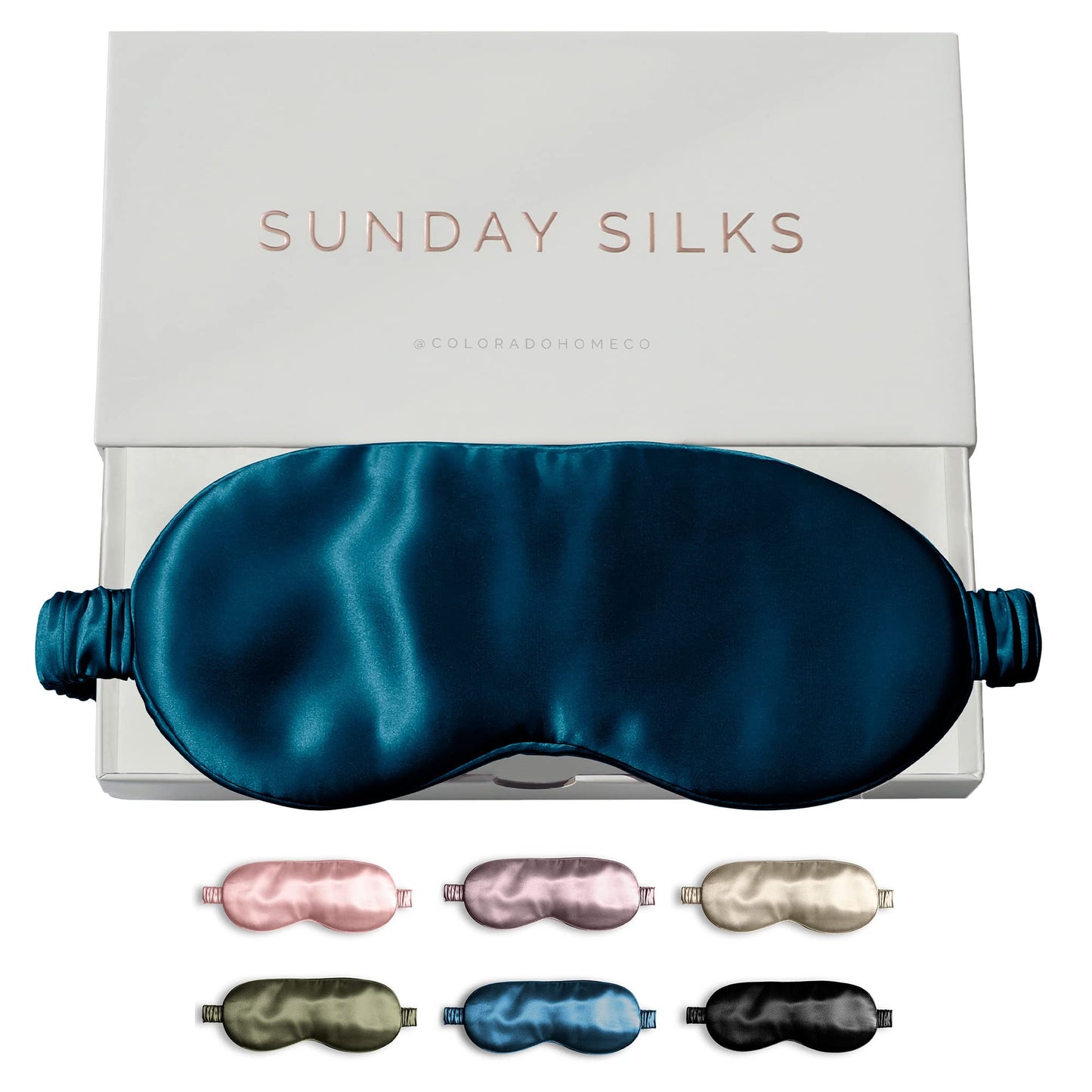 SUNDAYSILKS™ Exclusive Mulberry Silk Sleep Mask | Soft Eye Covers, Blackout Sleeping Mask for Women & Men | Silk Eye Mask for Sleep, Travel, and Relaxation | Antifaz para Dormir [Nude Champagne]