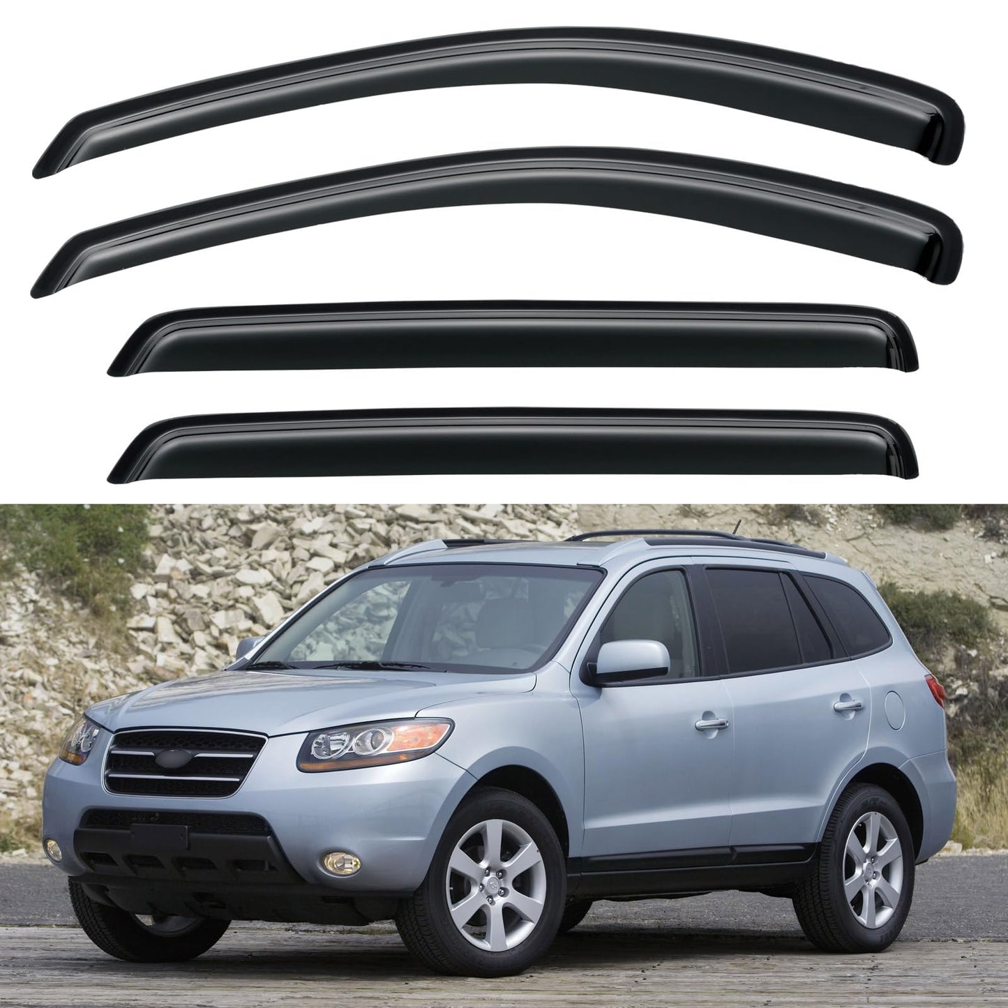 Window Visors Rain Guards for 2015-2026 Ford F150 SuperCrew & 2017-2026 F-150 Raptor F250 F350 F450 F550 Super Duty Crew Cab, Out-Channel Window Vent Deflectors Visors Shades Protectors