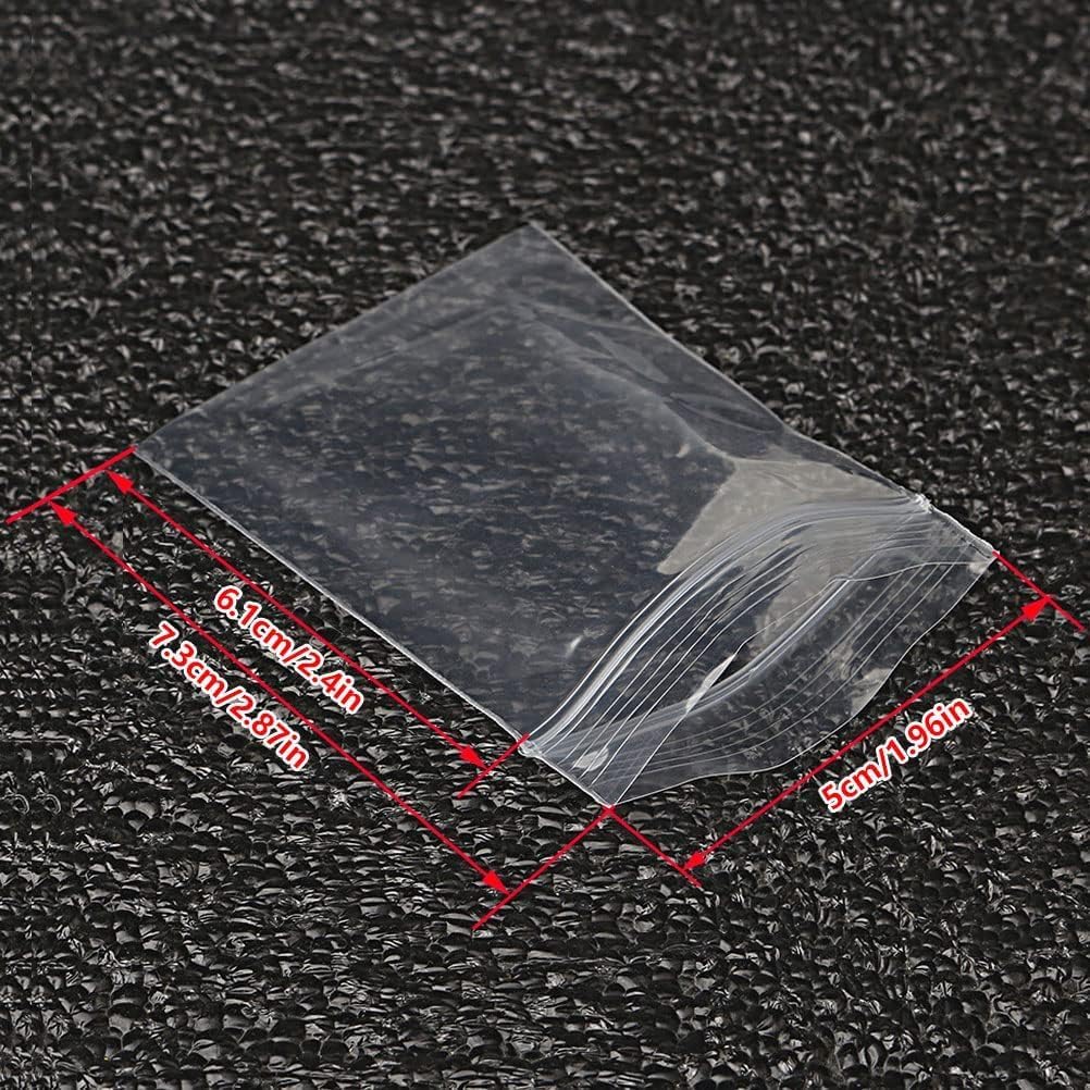 100 kleine Plastiktüten, 5 x 7 cm, wiederverschließbare Zip-Beutel, kleine durchsichtige Plastiktüten für Schmuck, Schrauben, Aufbewahrung
