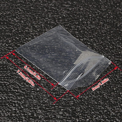 100 kleine Plastiktüten, 5 x 7 cm, wiederverschließbare Zip-Beutel, kleine durchsichtige Plastiktüten für Schmuck, Schrauben, Aufbewahrung