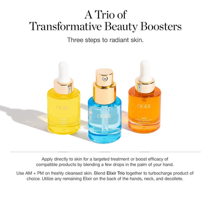 Ogee - Elixir Trio Virtual Bundle - Vitamin C THDA 20%, Natural Retinol Bakuchiol Serum 2% Elixir & Hyaluronic Acid HA 1.5%