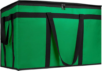 Bodaon Isolierte Essensliefertasche - Warm- & Kalthaltetransporttasche, Catering/Doordash Pizzawärmer, Einkaufstasche, Kühltasche für Partys (Schwarz-Rot, 1 St.), Ideal für den Transport warmer Speisen