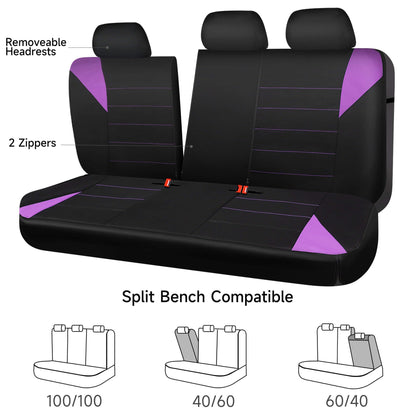 CAR Pass Neoprene Waterproof Two Front Car Seat Covers Set- Universal Fit for Vehicles, Airbag Compatiable(Black)