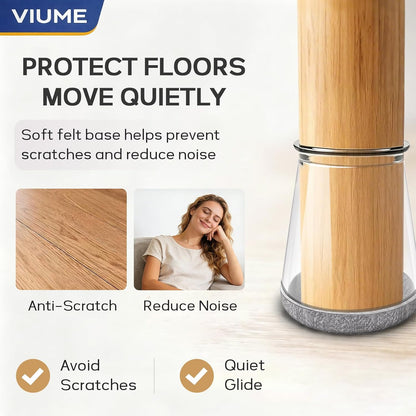 Chair Leg Floor Protectors 24PCS Furniture Sliders for Hardwood Floors, Silicone Chair Leg Protectors for Protecting Floors from Scratches and Noise, Clear-Universal Large
