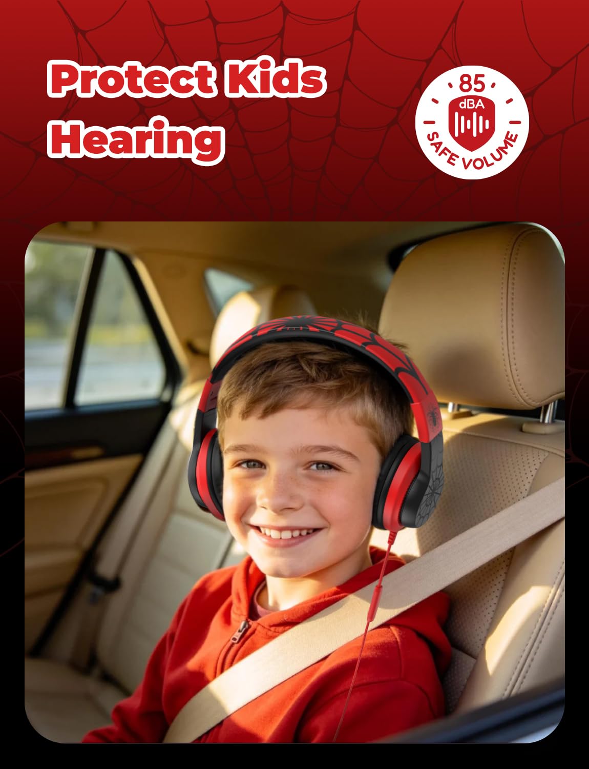 iClever Kinderkopfhörer für Schule und Reisen, sichere Lautstärkebegrenzung, HD-Mikrofon, Stereo-Sound Over-Ear-Kopfhörer für Mädchen und Jungen, FunShare Faltbar, 3,5 mm kabelgebunden für iPad Computer, HS19