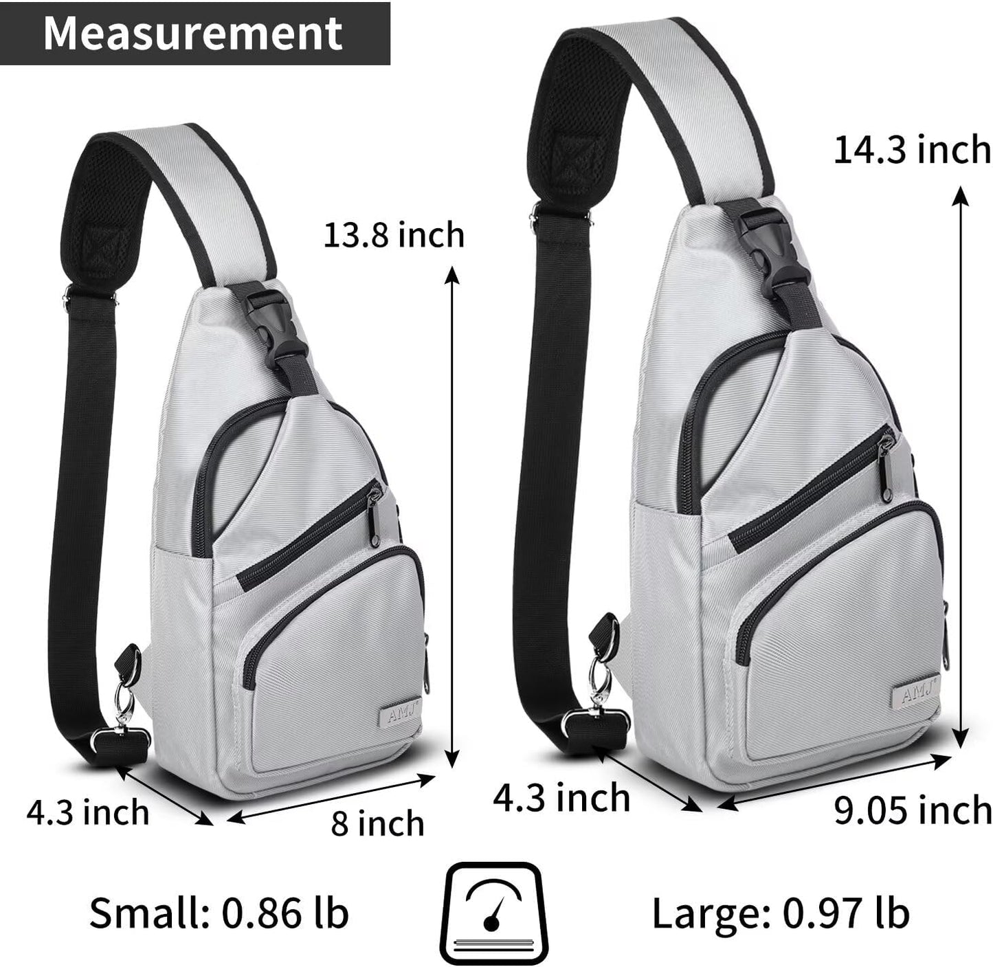 AMJ Sling Bag für Wandern und Outdoor, Umhängetasche, Reise-Brusttasche Daypack für Damen & Herren