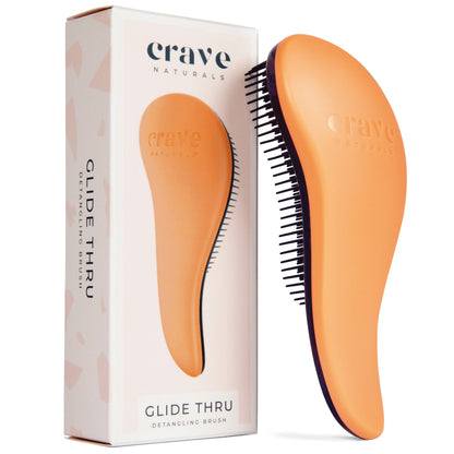 Crave Naturals Glide Thru Entwirrbürste für Erwachsene und Kinder. Entwirrbürste für natürliches, lockiges, glattes, nasses oder trockenes Haar. Haarbürsten für Frauen. Stylingbürste (Blau)