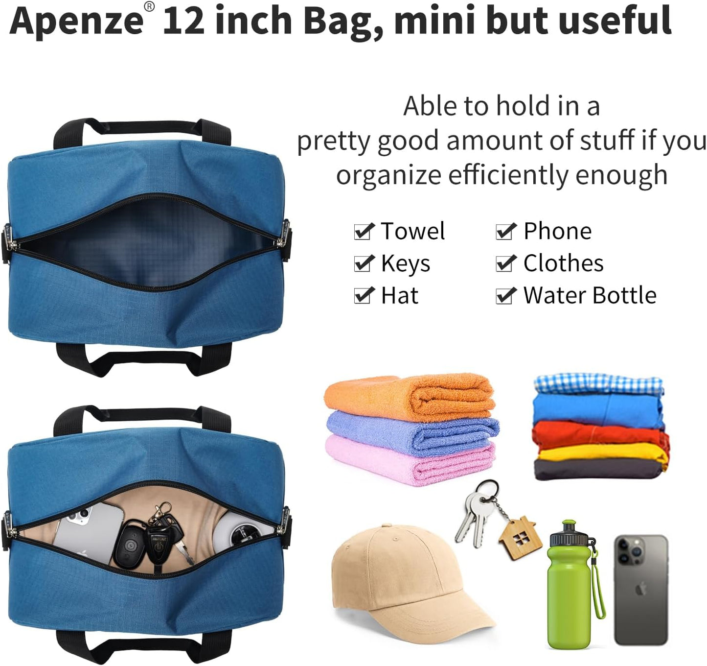 Kleine Sporttasche 18 Zoll Handgepäck Reisetasche für Wochenendtrips Sport-Schwarz