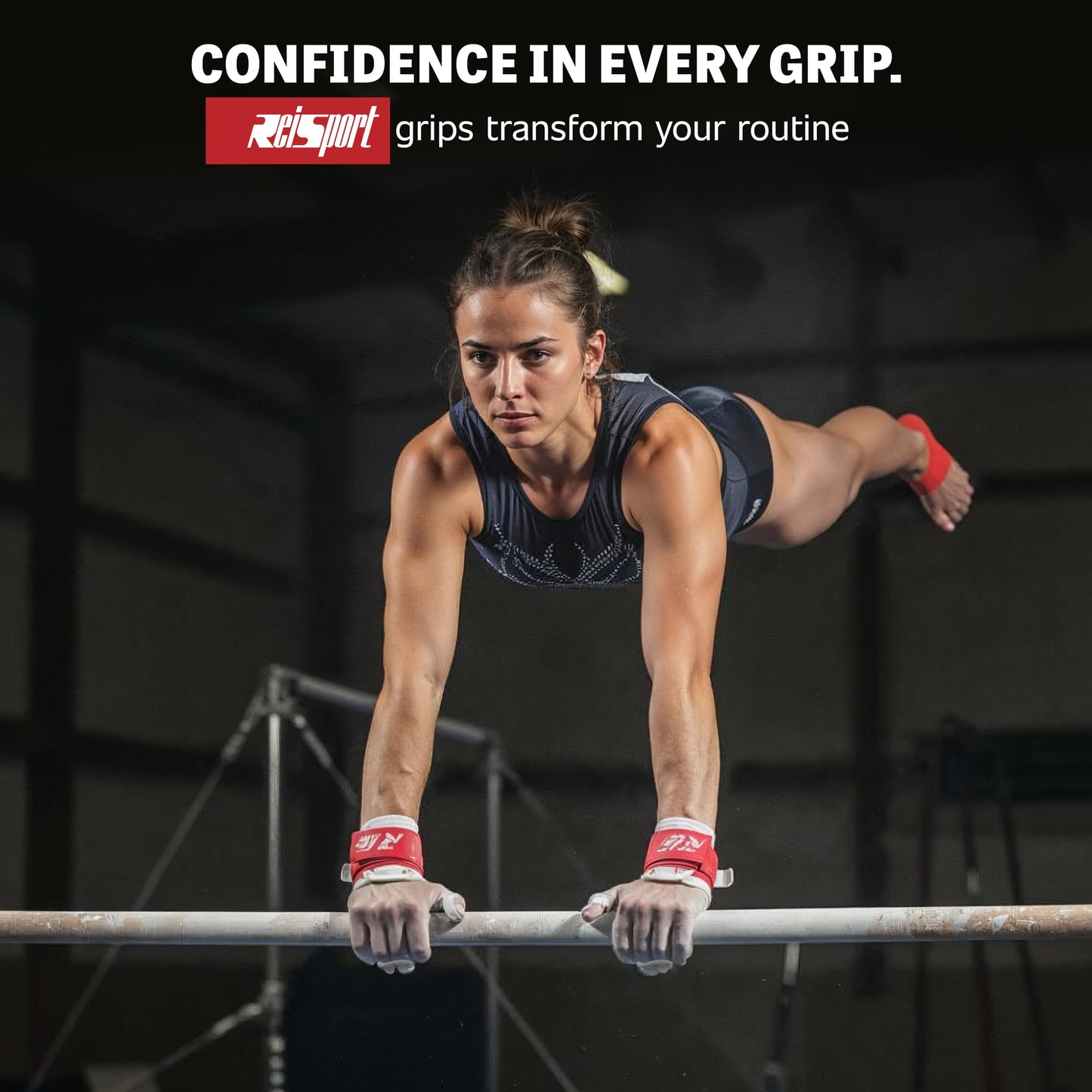 Reisport Women's Uneven Bar Gymnastics Grips - Durable Leather Hand Grips for Gymnastics Bars Women & Girls - Gymnastics Equipment & Accessories for Advanced Gymnasts