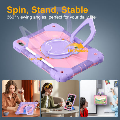 Case for iPad A16 11th Generation 11 Inch 2025, Auorld for iPad 10th Generation 10.9 inch 2022 case with Screen Protector, 360 Degree Rotating Stand Shoulder Strap Pencil Holder, Navy Pink