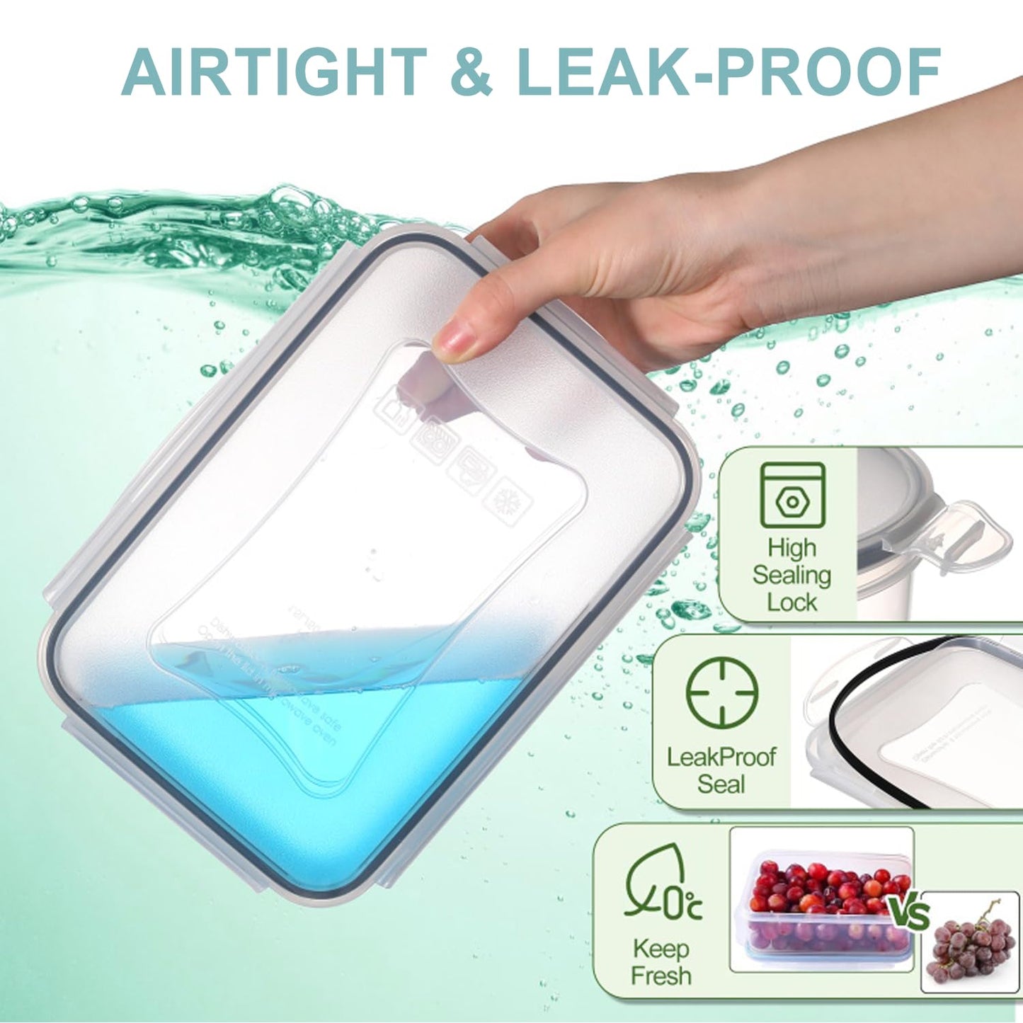 2 Pack Snackle Box –Air Tight Snack Containers with Divided, Lids&Handle –Clear Serving Tray for Fruits, Candy, Nuts –Portable for Travel, Parties, Daily Use (8 Containers Dishwasher Safe)