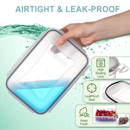 2 Pack Snackle Box –Air Tight Snack Containers with Divided, Lids&Handle –Clear Serving Tray for Fruits, Candy, Nuts –Portable for Travel, Parties, Daily Use (8 Containers Dishwasher Safe)