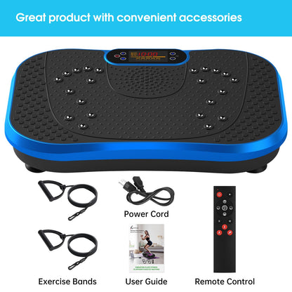 SoftGym Waver Vibration Plate Exercise Machine for Lymphatic Drainage Weight Loss,120 Speed Levels Vibrating Platform with Resistance Bands,Full-Body Workout Equipment for Muscle Activation