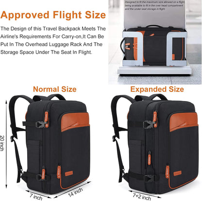 Lumesner Handgepäck Rucksack, extra großer 40L Flugzugelassener Reiserucksack für Damen & Herren