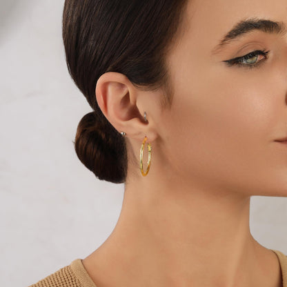 Große Gold Creolen für Frauen, Hypoallergene Dünne Gold Creolen, Sterling Silber Creolen für Damen, Extra Große, Mittelgroße, Große Creolen