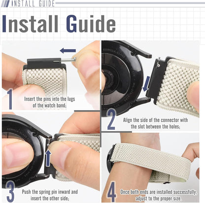 Runostrich Schnellverschluss-Nylon-Uhrenarmband - Breitenwahl - 18mm, 19mm, 20mm, 22mm, 24mm elastische Uhrenarmbänder verstellbares dehnbares Solo Loop Sport Nylon Ersatzarmband für Damen Herren, 3 Stück