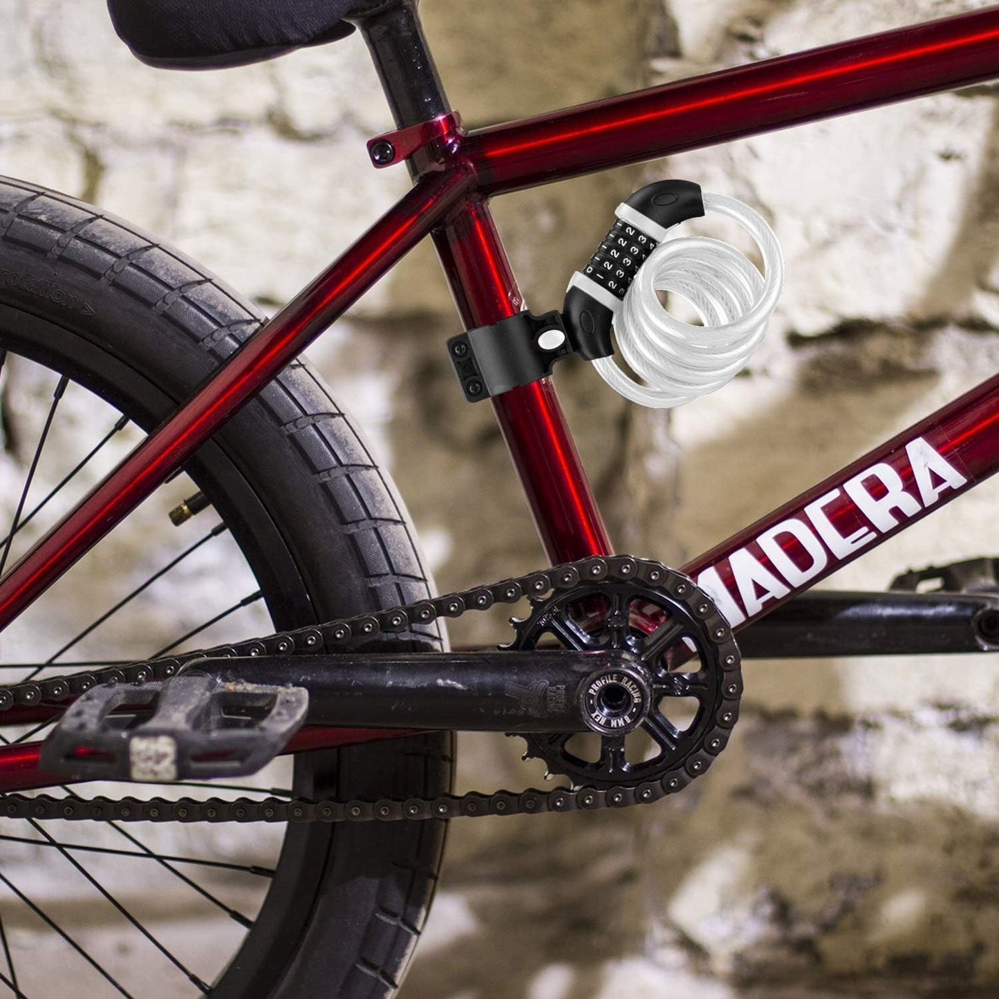Opaza Fahrradschloss mit 5-stelligem Code, 1,2 m/4 Fuß Fahrrad-Kabelschloss, leichtes & sicheres Fahrradkettenschloss für Fahrrad, Mountainbike, E-Bike, Scooter