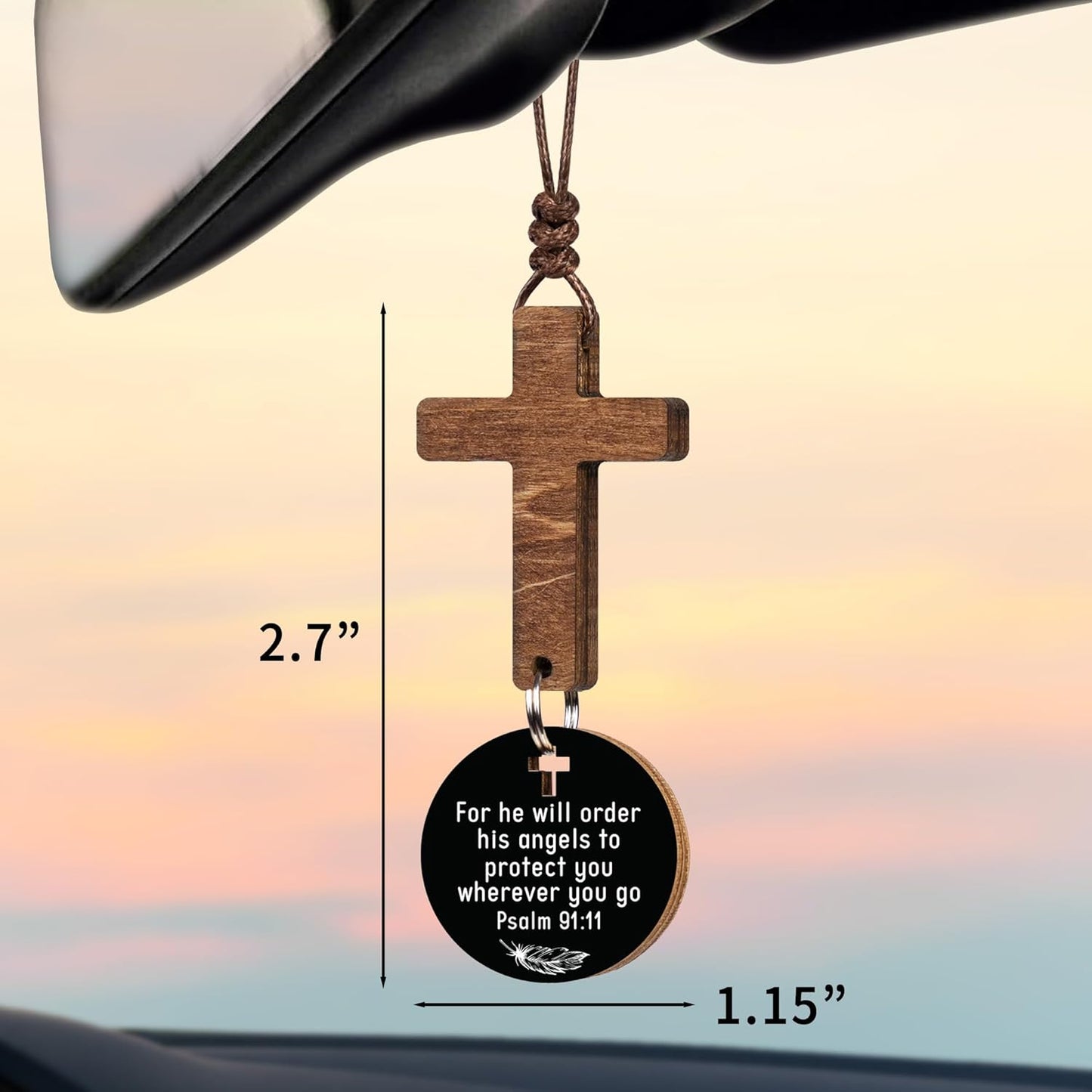 Father's Day Gift Idea: Inspirational Car Mirror Cross for Dad