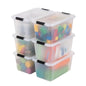 IRIS USA 6-Pack Clip Box with Latching Lids, 18 Quart Craft Storage Bins, Art & Writing Supply Containers for Home, Office & Classroom Organization