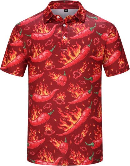 Herren Poloshirts Lustiges Golfshirt für Herren Kurzarm Performance Feuchtigkeitstransportierend Dry Fit Golf Poloshirts für Herren