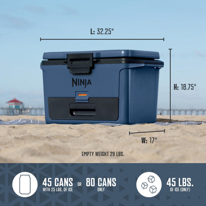 Ninja FrostVault 50qt Hard Cooler with Dry Zone | Integrated Fridge-Temp Dry Storage Drawer | Premium Heavy-Duty Insulated Cooler | Keeps Ice Cold for Days | Spanish Moss | FB151GN1