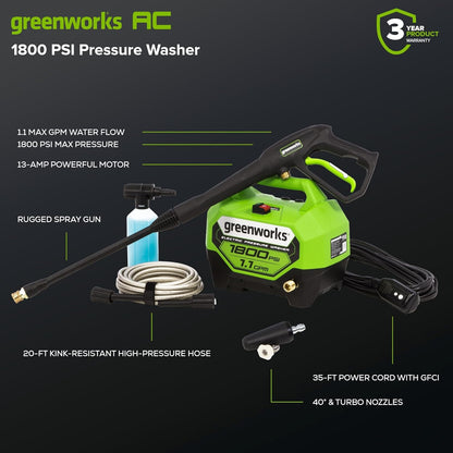 Greenworks 1800 PSI Electric Pressure Washer Review