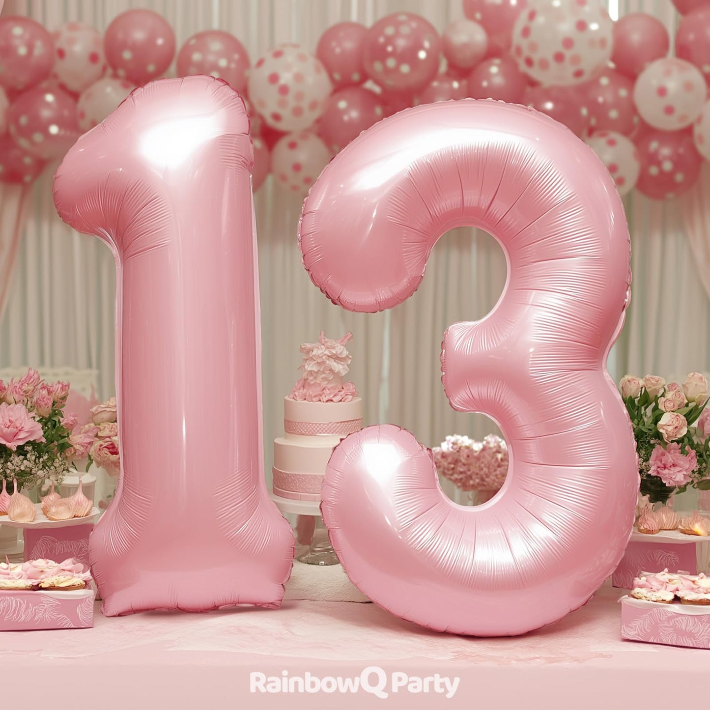 RainbowQ Party 1 Ballon Nummer 40 Zoll für Jungen oder Mädchen Groß Rosa 0-9 Folien-Mylar Großer 1 Zahlenballon Alles Gute zum 1. Geburtstag Party Jubiläumsdekorationen Zubehör