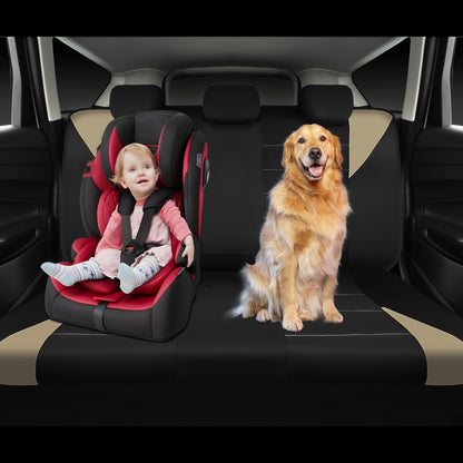 CAR Pass Neoprene Waterproof Two Front Car Seat Covers Set- Universal Fit for Vehicles, Airbag Compatiable(Black)