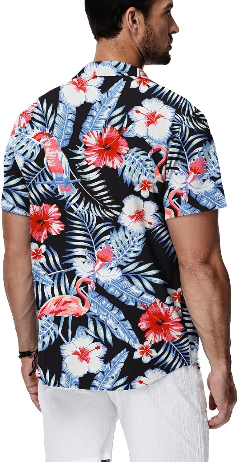 HMIYA Herren Hawaiihemden Kurzarm Button-Up Hemd Herren S-3XL